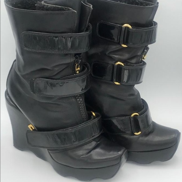 Louis Vuitton Shoes - Louis Vuitton Runway Wedge Platform Boots Booties